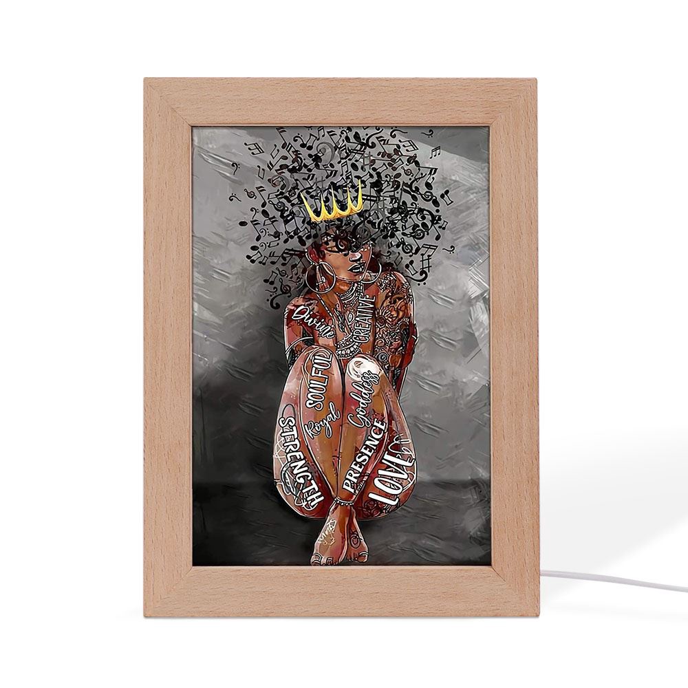Vintage Black Queen Portrait Music Lover Frame Lamp, Picture Frame Light, Frame Lamp, Mother’s Day Gifts