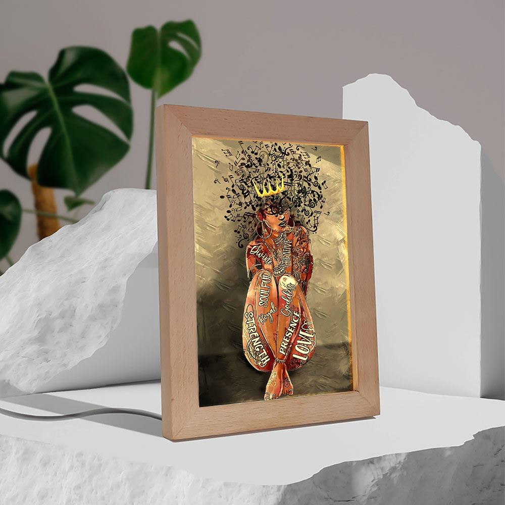 Vintage Black Queen Portrait Music Lover Frame Lamp, Picture Frame Light, Frame Lamp, Mother’s Day Gifts