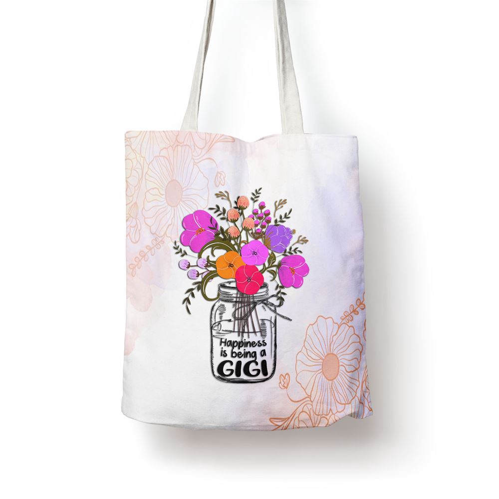 Women Mom Grandma Floral Gift Happiness Is Being A Gigi Tote Bag, Mom Tote Bag, Tote Bags For Moms, Mother’s Day Gifts