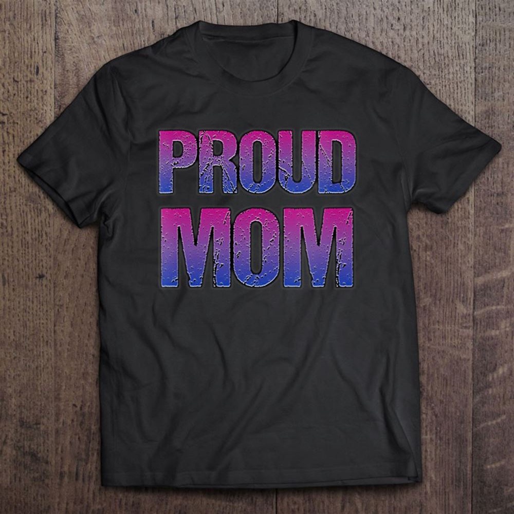 Womens Distressed Bisexual Proud Mom Mother’s Day Bi Pride Flag T-Shirt, Mother’s Day Shirts, Happy Mothers Day Shirts