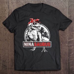 Womens Ninasaurus T Rex Dinosaur Funny Nina&hellip;