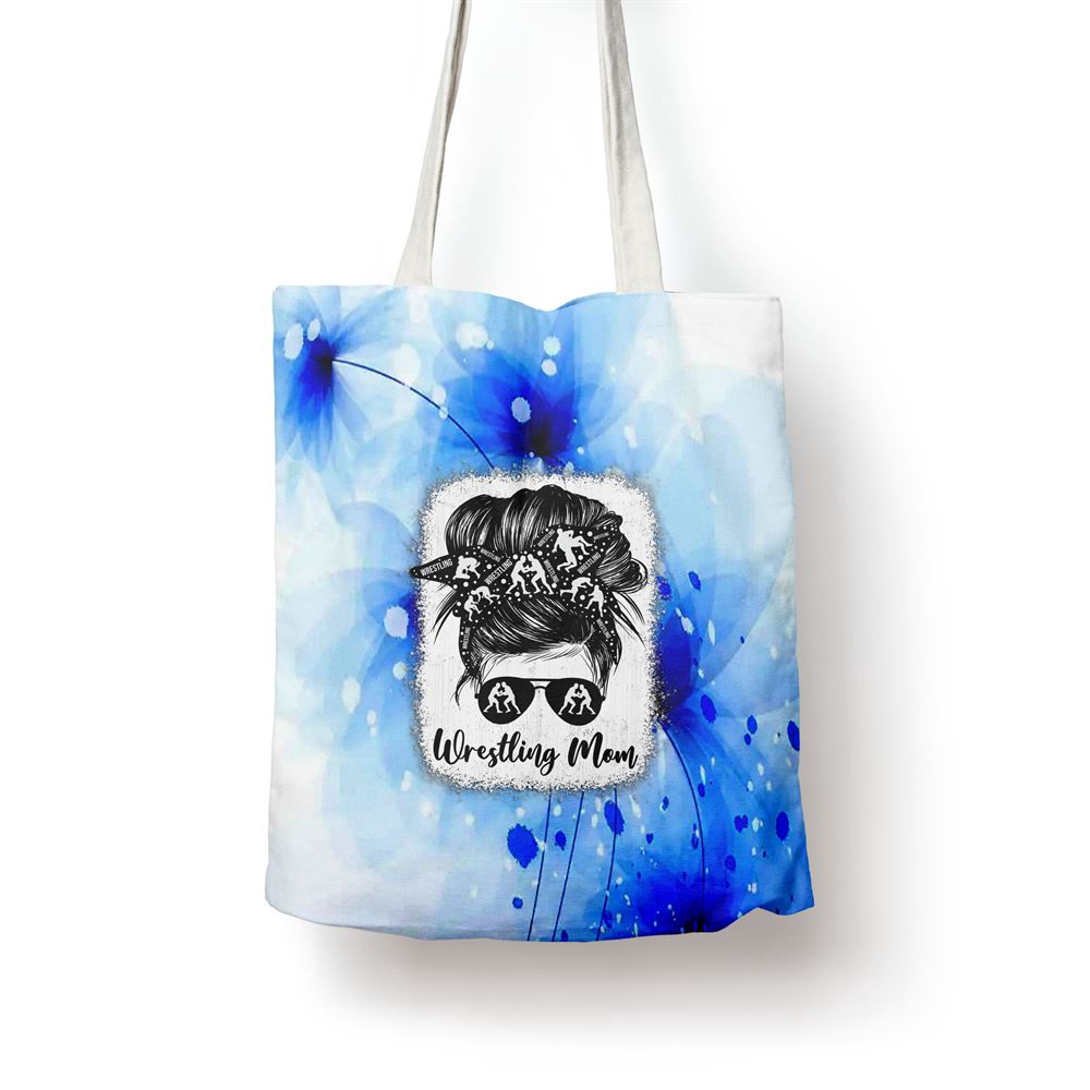 Wrestling Mom Messy Bun Wrestle Wrestler Mothers Day Tote Bag, Mom Tote Bag, Tote Bags For Moms, Gift Tote Bags