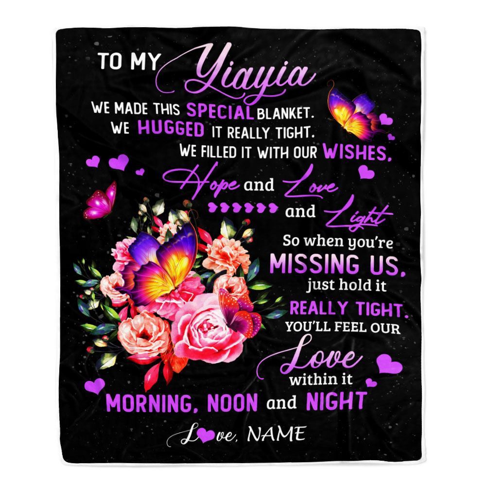 Yiayia Blanket From Grandkids Granddaughter We Made This Special Blanket, Mother Day Blanket, Personalized Blanket For Mom