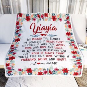Yiayia Blanket From Grandkids Grandson Granddaughter We Hugged This Blanket Mother Day Blanket Personalized Blanket For Mom 2 lslnoz.jpg