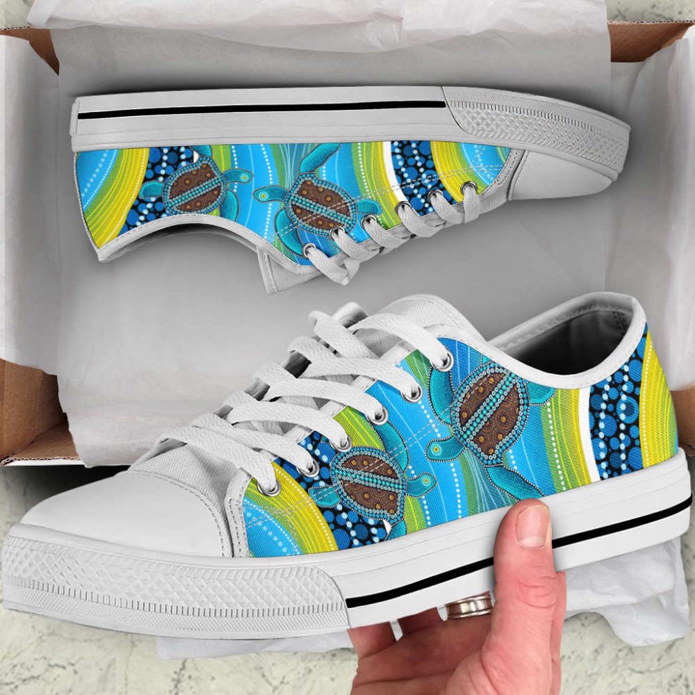 Aboriginal shoes blue turtles painting art Low Top Shoes, Low Tops, Low Top Sneakers