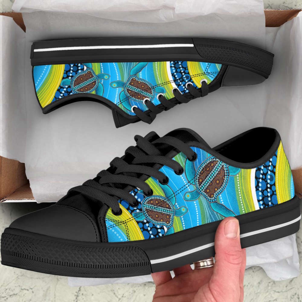Aboriginal shoes blue turtles painting art Low Top Shoes, Low Tops, Low Top Sneakers