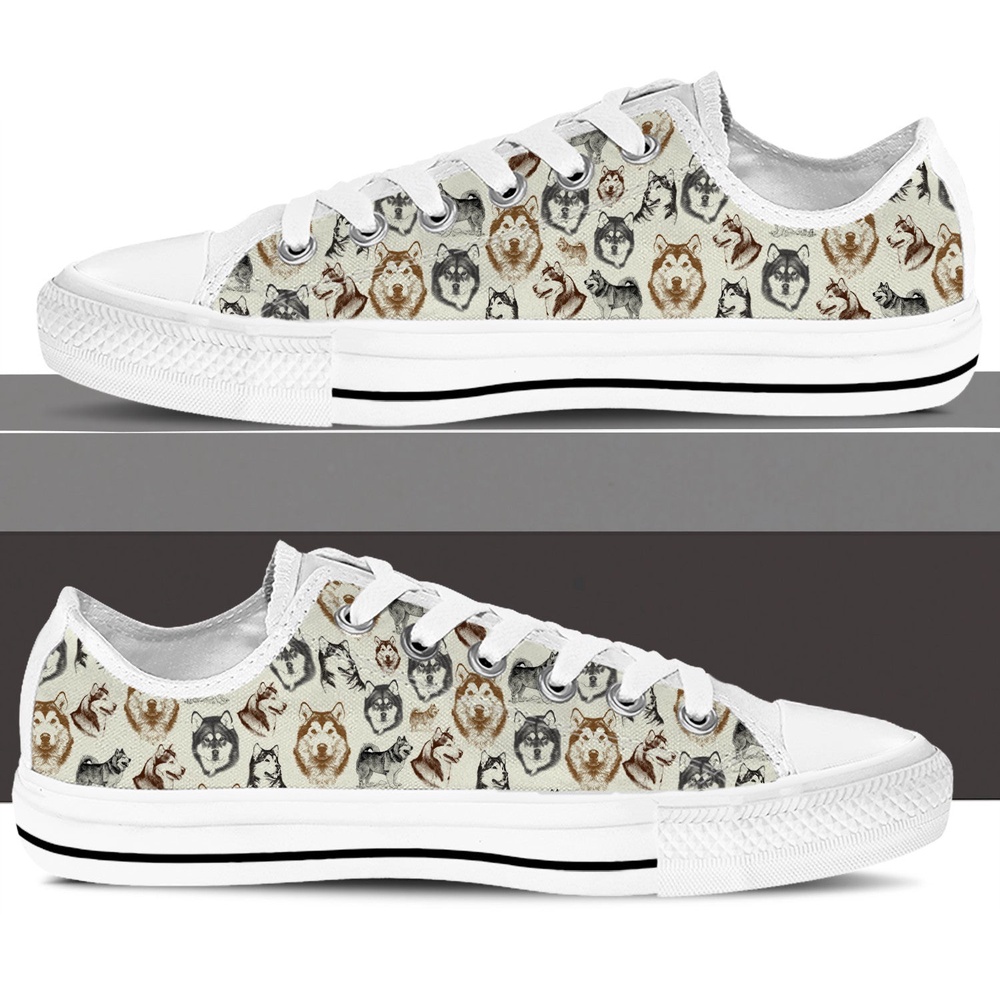 Alaskan Malamute Low Top Shoes, Low Top Sneaker, Designer Low Top Shoes, Low Top Sneakers