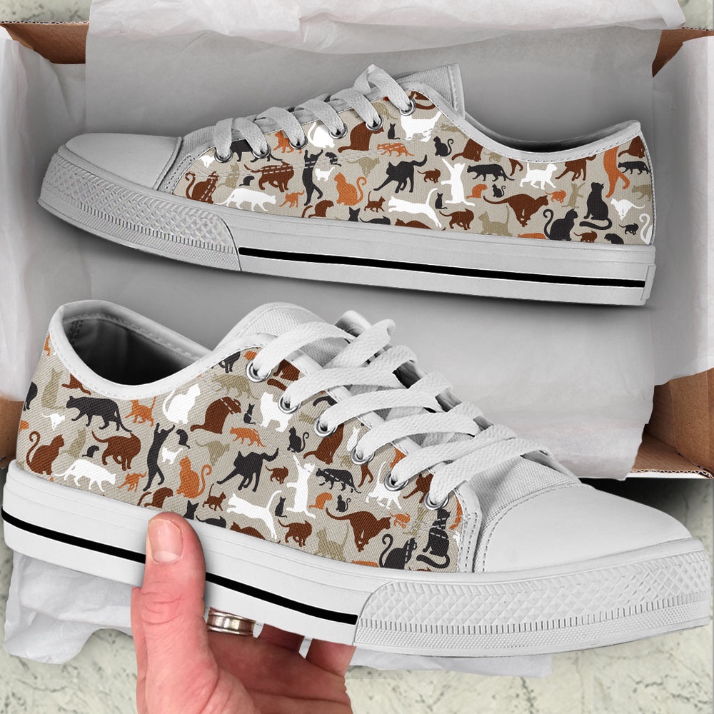All Cats Pattern Sk Low Top Shoes, Cat Walking Shoes Men Women, Low Top Sneakers, Low Top Designer Shoes