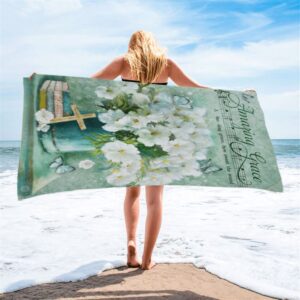 Amazing Grace Flower Cross Book Butterfly Beach Towel Christian Beach Towel Summer Towels 1 h9ujgm.jpg