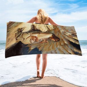 Angel Wings Little Yorkshire Terrier Jesus Painting Beach Towel Christian Beach Towel Summer Towels 1 r50xgm.jpg