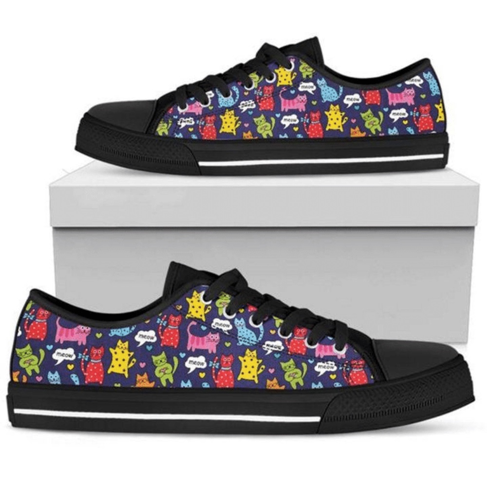 Animal Cat Low Top Shoes Sneaker, Low Top Sneakers, Low Top Designer Shoes
