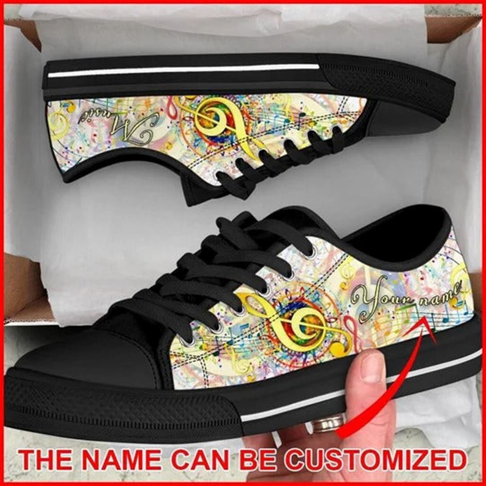 Artistic Music Colorful Personalized Canvas Low Top Shoes, Low Top Designer Shoes, Low Top Sneakers