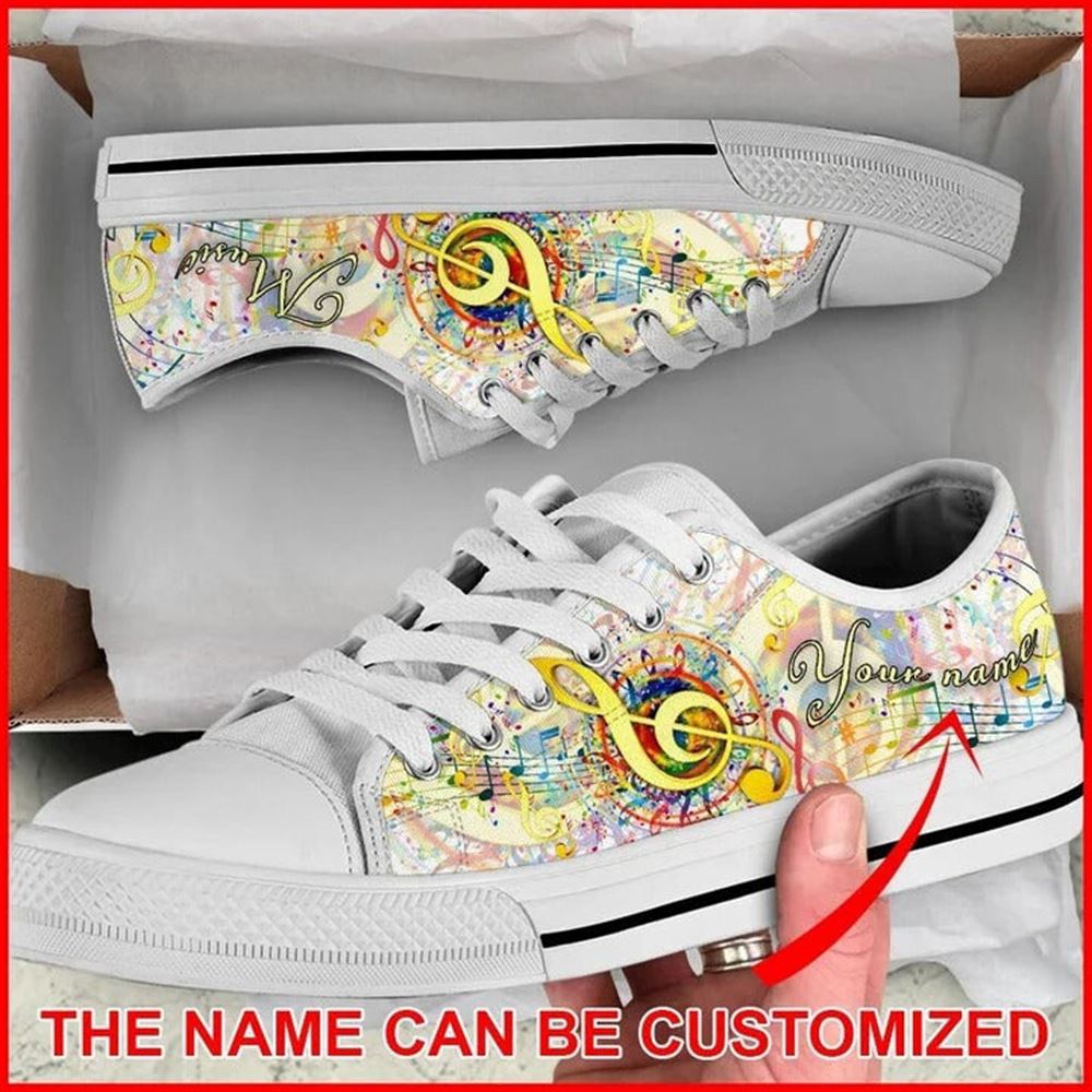 Artistic Music Colorful Personalized Canvas Low Top Shoes, Low Top Designer Shoes, Low Top Sneakers