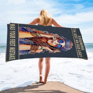 Assuming I m Just An Old Lady Beach Towel Boho Hippie Room Decor Christian Beach Towel Summer Towels 2 xqzzrz.jpg