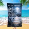 At My Darkest God Is My Light Beach Towel, Christian Inspirational Beach Towel, Christian Beach Towel, Summer Towels At My Darkest God Is My Light Beach Towel, Christian Inspirational Beach Towel, Christian Beach Towel, Summer Towels