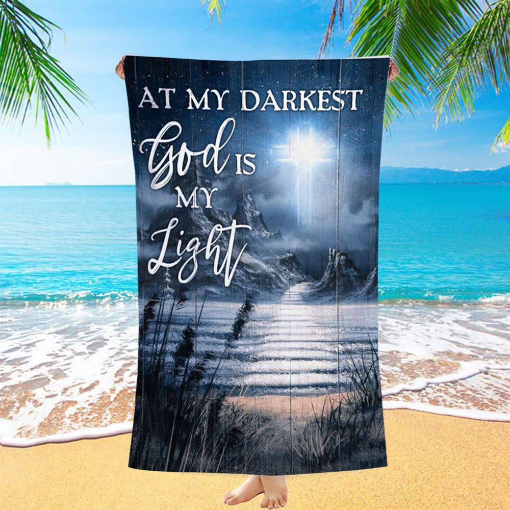At My Darkest God Is My Light Beach Towel, Jesus And Horse Family Beach Towel, Christian Beach Towel, Summer Towels At My Darkest God Is My Light Beach Towel, Jesus And Horse Family Beach Towel, Christian Beach Towel, Summer Towels