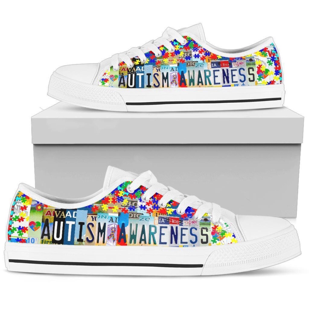 Autism Awareness Low Top Shoes, Tennis Canvas Shoes For Men And Women, Low Top Designer Shoes, Low Top Sneakers