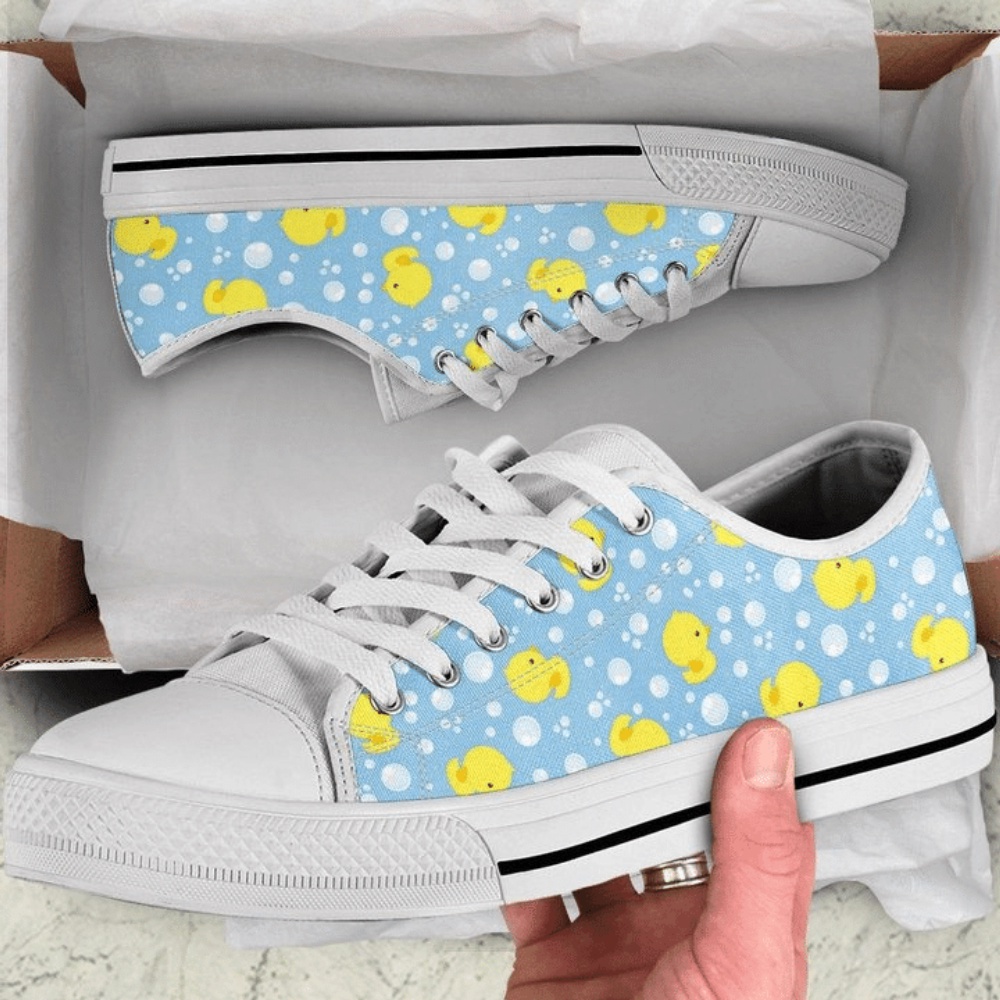 Baby Rubber Ducks In Water Pattern Low Top Shoes Sneaker, Low Tops, Low Top Sneakers