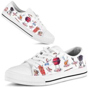 Barbeque Flower Watercolor Low Top Shoes, Low&hellip;