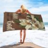 Be Still And Know That I Am God Bee Sweet Flower Beach Towel, Christian Beach Towel, Summer Towels