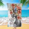 Be Still And Know That I Am God Flower Hummingbird Beach Towel, Christian Beach Towel, Summer Towels
