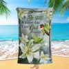 Be Still And Know That I Am God Horse White Butterfly Beach Towel, Christian Beach Towel, Summer Towels