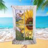 Be Still And Know That I Am God Sunflower Dragonfly Beach Towel, Christian Beach Towel, Summer Towels