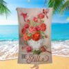 Be Still And Know That I Am God, Jesus Face Stunning Crown White Dove Beach Towel, Christian Beach Towel, Summer Towels