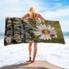 Be Still & Know That I Am God Blue Hydrangea Hummingbird Beach Towel, Christian Beach Towel, Summer Towels
