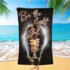 Be The Light God Light Bulb Jesus Beach Towel, Christian Beach Towel, Summer Towels