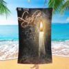 Be The Light God Light Bulb Jesus Beach Towel, Christian Beach Towel, Summer Towels