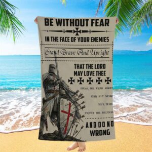 Be Without Fear Warrior Beach Towel, Christian&hellip;