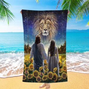 Beautiful Girl Lion Walking With Jesus Sunflower&hellip;