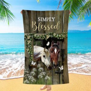Beautiful Horse Simply Blessed Beach Towel, Christian&hellip;
