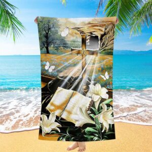 Bible Book Lily Flowers Golden Cross White&hellip;