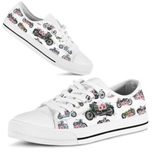 Biker Flower Watercolor Low Top Shoes, Low&hellip;