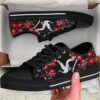 Black And White Hens Pattern Low Top Shoes Sneaker, Low Tops, Low Top Sneakers