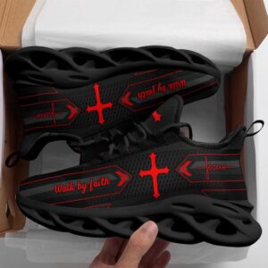 Black Jesus Walk By Faith Running Sneakers&hellip;