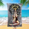 Black Rock Mountain Wooden Cross It Is Finished Beach Towel, Christian Beach Towel, Summer Towels