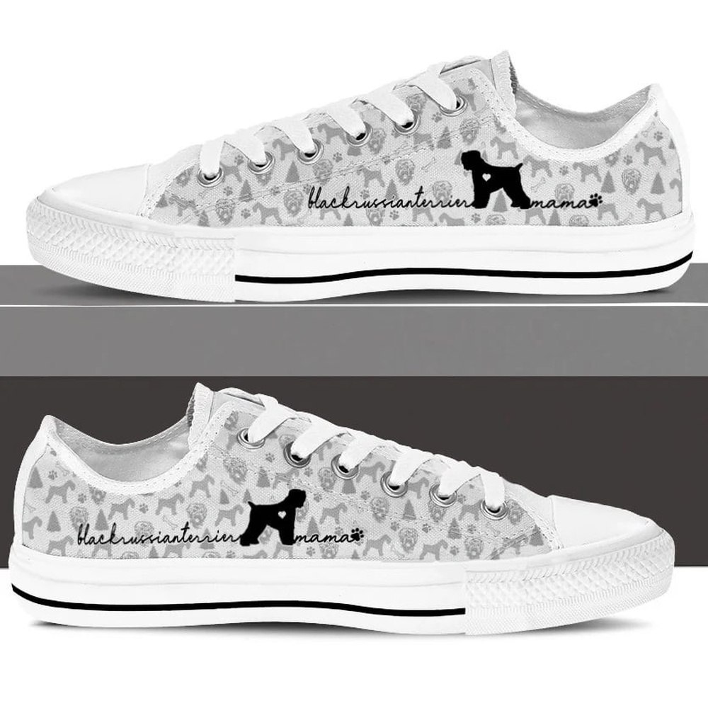 Black Russian Terrier Low Top Shoes, Designer Low Top Shoes, Low Top Sneakers