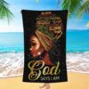 Black Woman I Am The Storm Beach Towel, Christian Beach Towel, Summer Towels
