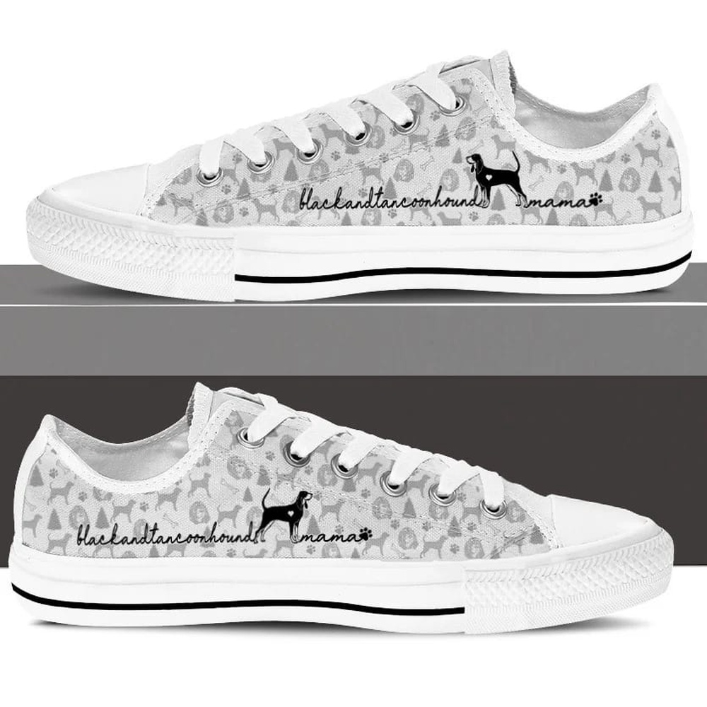 Black and Tan Coonhound Low Top Shoes, Christmas Holiday Gift For Dog Lovers, Designer Low Top Shoes, Low Top Sneakers