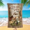 Bless All Who Gather Here Beach Towel, Animal Daisy Field Rooster Beach Towel, Christian Beach Towel, Summer Towels