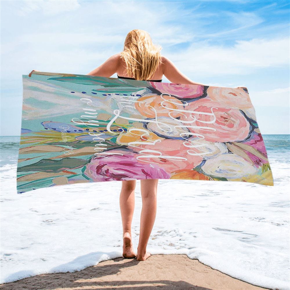 Bless The Lord O’ My Soul, Psalm 103 Beach Towel Decor, Christian Beach Towel, Summer Towels