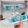 Blue Denim Print Distorted Abstract Art Low Top Shoes, Low Top Designer Shoes, Low Top Sneakers