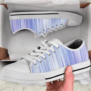 Blue Purple Stripes Abstract Art Low Top&hellip;