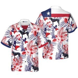 Bluebonnet Texas Hawaiian Shirt Blue Lacy Dog&hellip;