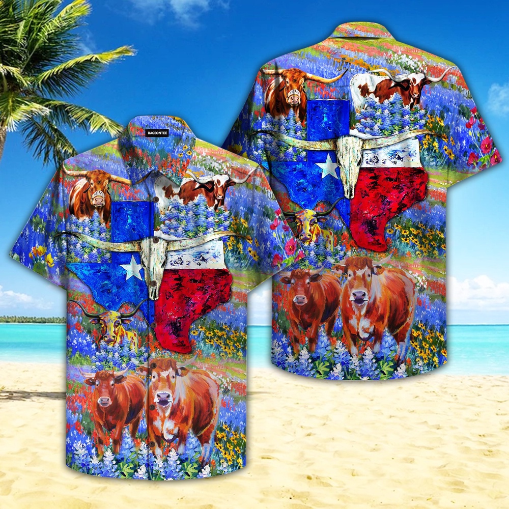 Born In Texas Forever Bluebonnet Hawaiian Shirt, Texas Hawaii Shirt, Texas Shirt