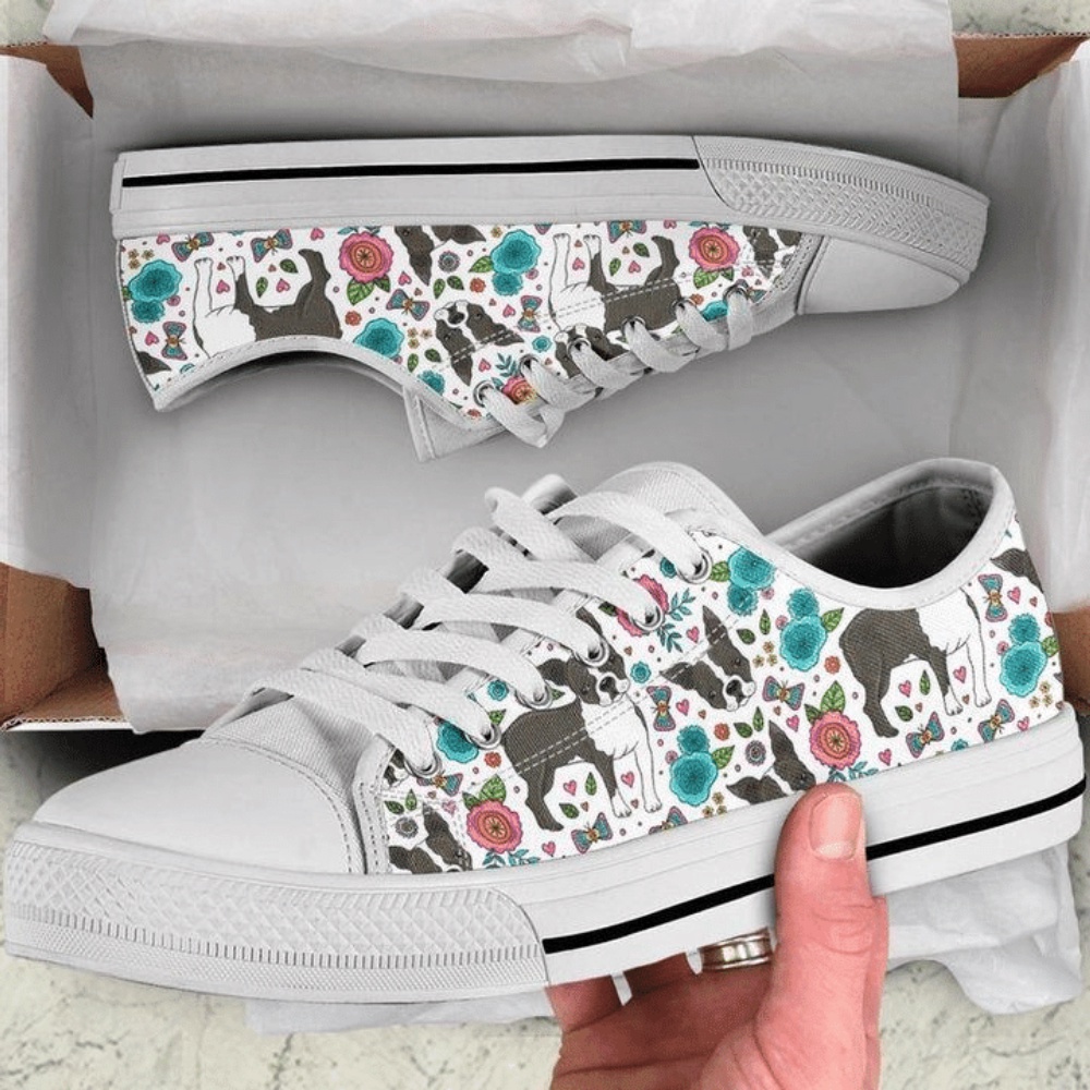 Boston Terrier Pattern Low Top Shoes, Designer Low Top Shoes, Low Top Sneakers