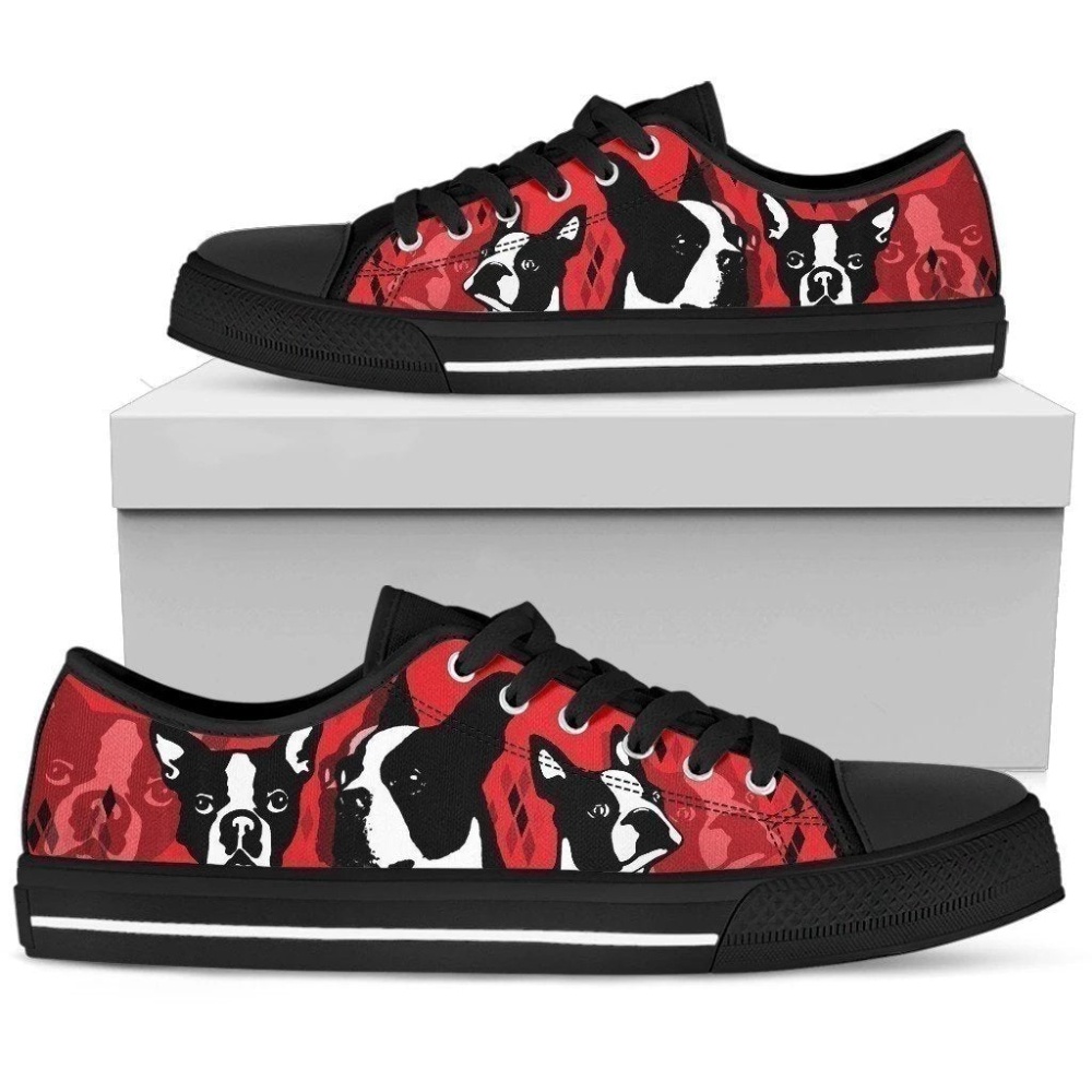 Boston Terrier Women’s Sneakers Low Top Shoes For Dog Lover, Designer Low Top Shoes, Low Top Sneakers Boston Terrier Women’s Sneakers Low Top Shoes For Dog Lover, Designer Low Top Shoes, Low Top Sneakers
